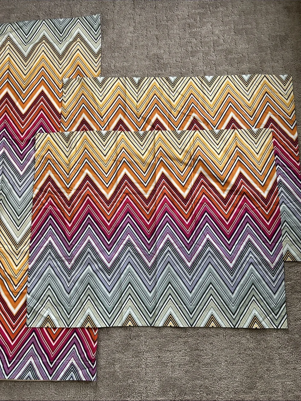 Missoni Home TREVOR Queen Duvet  & Shams Multicolor Chevron Bedding Set NEW $810